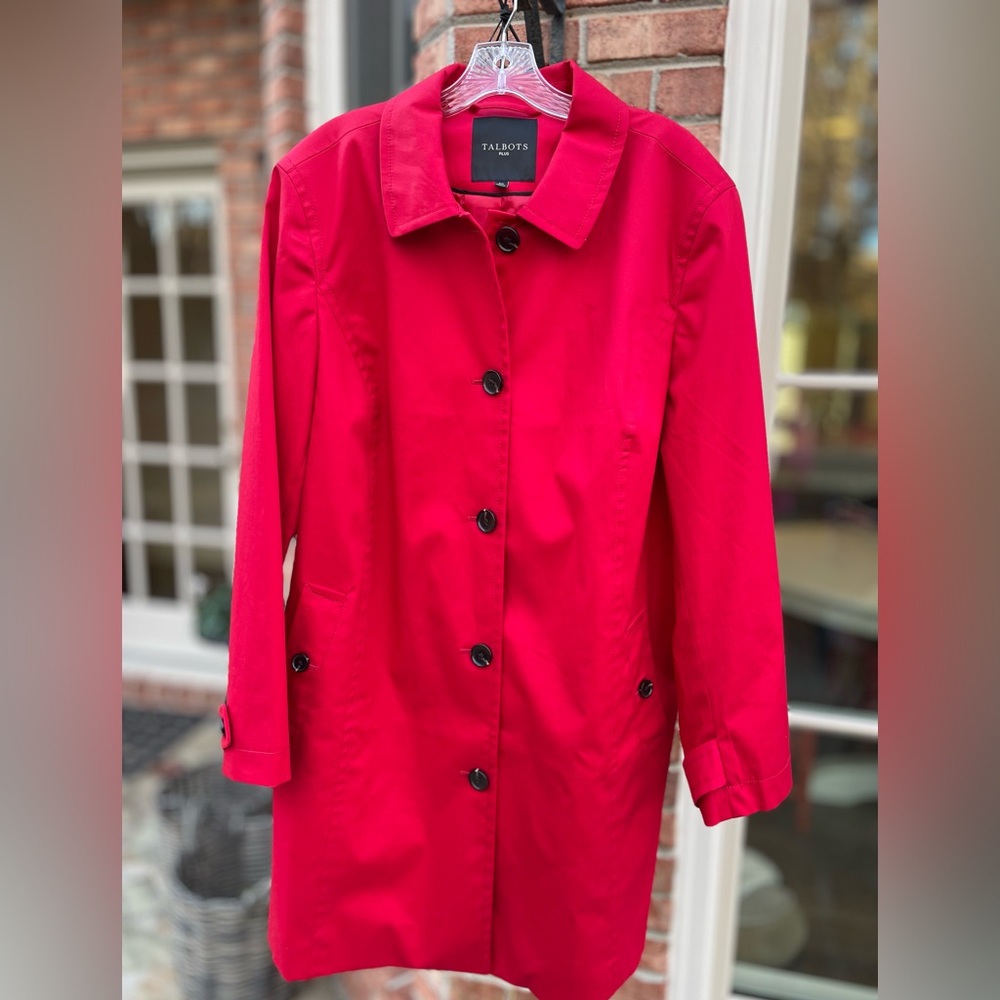 Red Talbots trench/rain coat size 2x, brand new without tags.